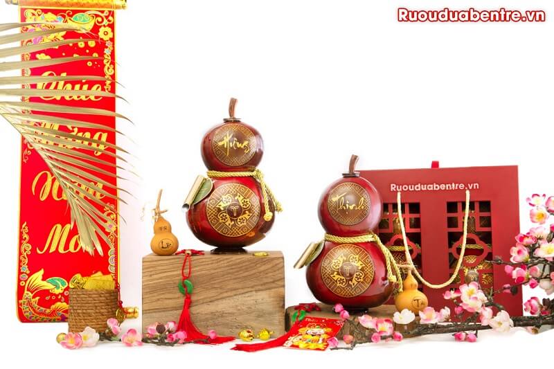 quà tết rượu dừa hồ lô Bến Tre 